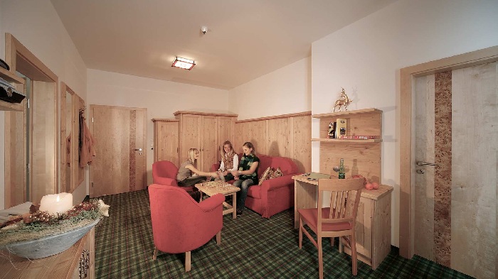 Unsere Familienstudios wie das Halbappartement II mit herrlichem Penthouse-Panoramabalkon Gemütliches Wohnambiente im Halbappartement II